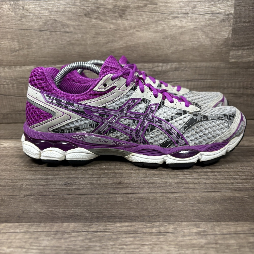 Asics Gel-Cumulus 16 Gray Purple Womens US Size 7.5 EUR 39 T4C5N Running Shoes